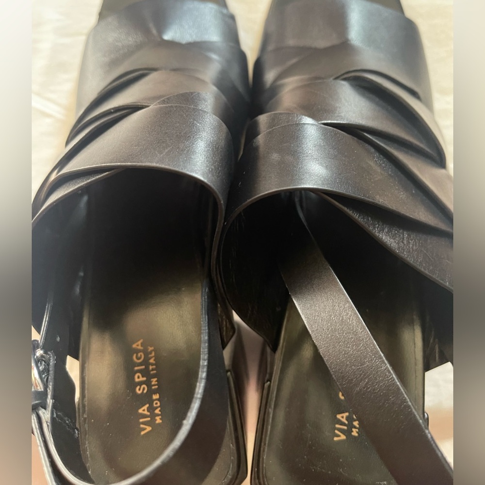 Via Spiga Black Strappy Heels